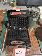 Belgian waffle maker, thermos and miscellaneous