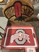 Ohio State sign and platter