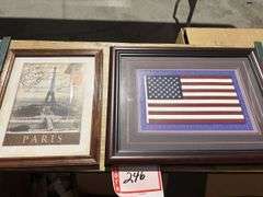 American flag picture and Eiffel Tower picture