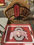 Ohio State sign and platter