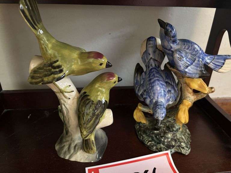 2 – Bird sculpture, one Stangl, one made in California