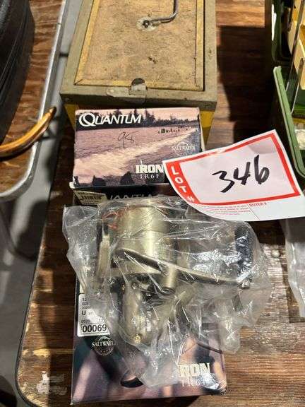 2 – new quantum fishing reels and a bait box