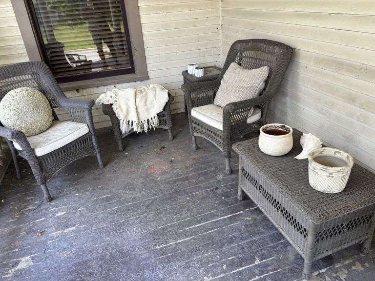 Wicker furniture, 2 - chairs, 3 – tables