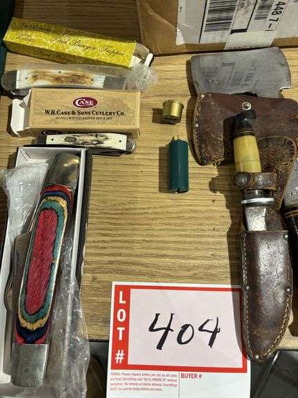 Knives, hatchet, Garmin