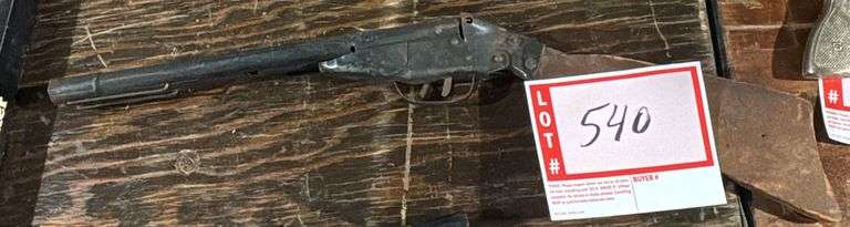 Double barrel shotgun toy, works, but stock has been replaced