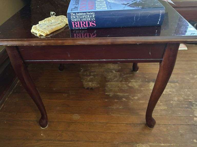Chair, table, book, 26 x 21 x 21”