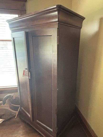 Entertainment cabinet, 41 x 24 x 74”, some damage