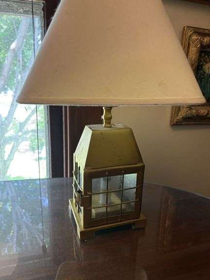 Desk, chair and lamp, 48 x 24 x 30”