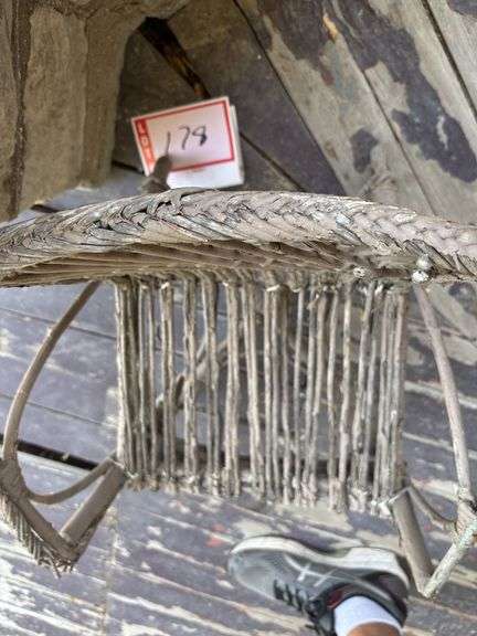 Small 17 inch wicker chair decor for plant