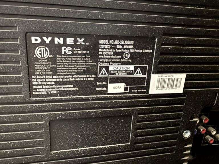 Dynex 32" TV and Toshiba DVD player