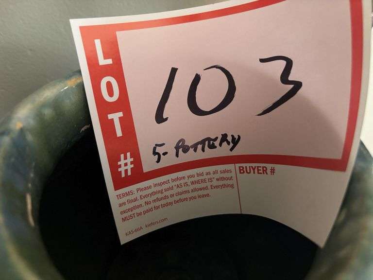 5 – pieces of pottery, one is Floraline