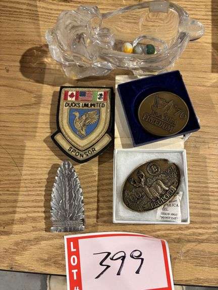 Dog buckles, and our acorn, ducks, unlimited, patch, and candy dish