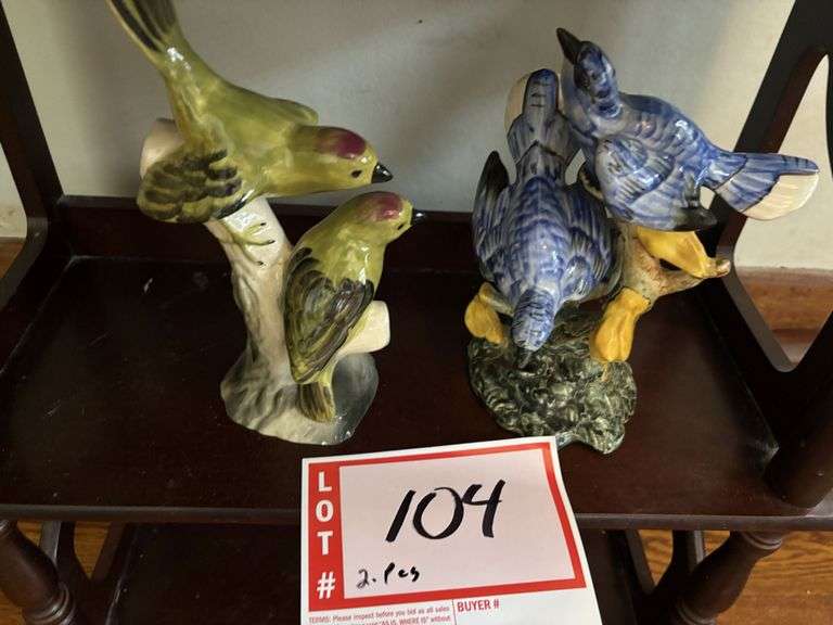 2 – Bird sculpture, one Stangl, one made in California