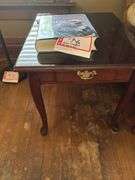 Chair, table, book, 26 x 21 x 21”