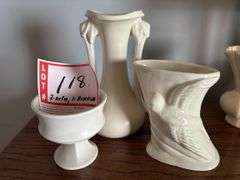 2 – McCoy, 1 - Roseville vases