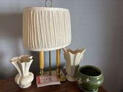 Lamp and 3 - ceramic vases