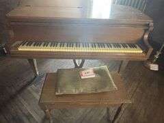 Baby Grand, piano and stool, George Steck