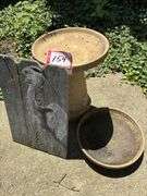 Birdbath and stork picture