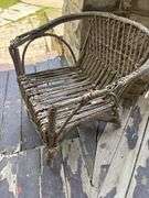 Small 17 inch wicker chair decor for plant