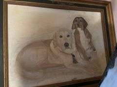 2 – pictures, lamp with part missing, purse, mask