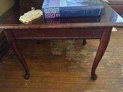 Chair, table, book, 26 x 21 x 21”