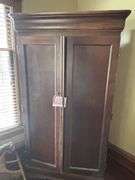 Entertainment cabinet, 41 x 24 x 74”, some damage