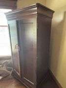 Entertainment cabinet, 41 x 24 x 74”, some damage