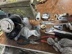 Assorted tools and headphones
