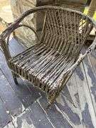 Small 17 inch wicker chair decor for plant