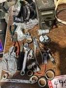 Assorted tools and headphones
