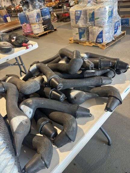 Table of goose decoys