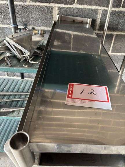 Metal shelves, and wall brackets
