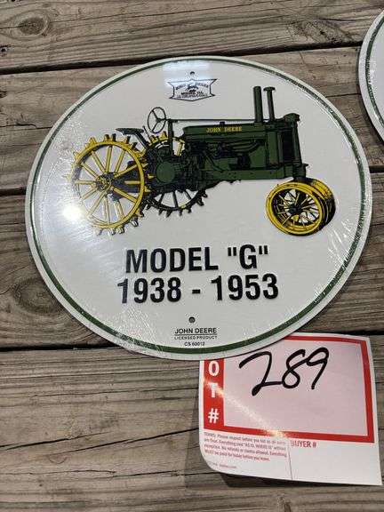 John Deere Model G 1938 to 1953 metal sign