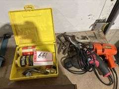 Propane torch, 38 inch drill, C clamps and drill