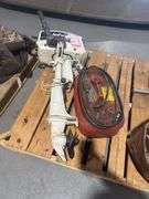Johnson 4HP Motor & Flat Bottom Gas Tank (Sticker #713)