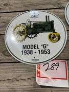 John Deere Model G 1938 to 1953 metal sign