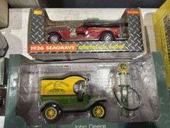 1926 Seagrave Fire bank, John Deere collector set truck and pump