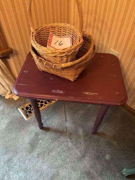 Baskets and table