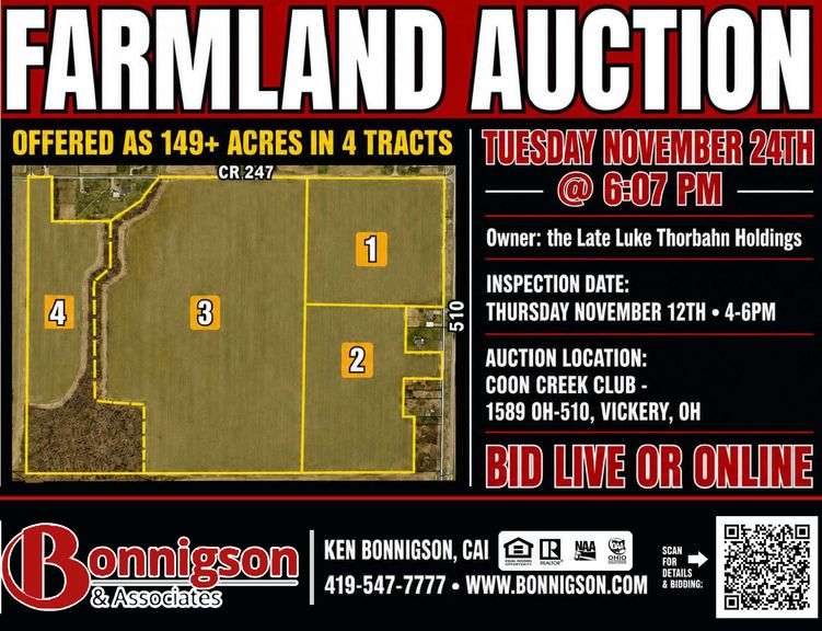 The Late Luke Thorbahn Holdings Farmland Auction