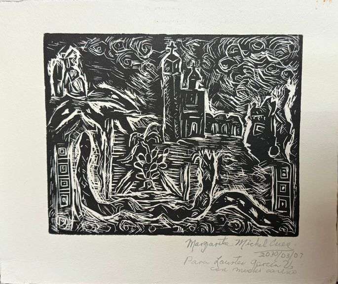 Pintura sin título, Autor MARGARITA MICHEL , Medidas 23CM X 30CM, Técnica GRABADO, Año 2003/03/07