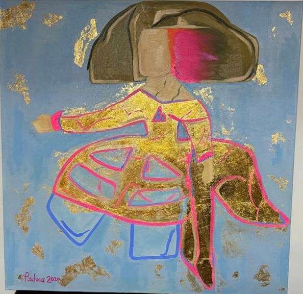 Pintura abstracta sin título, Autor PAULINA ARRIAGA, Medidas 60CM X 60CM, Técnica MIXTA, Año 2020