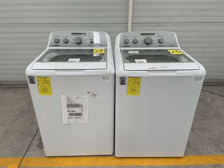 Lote de 2 lavadoras, Contiene: 1 lavadora de 19 KG Marca MABE, Modelo LMA79114VBAK0, Serie 2509S4896
