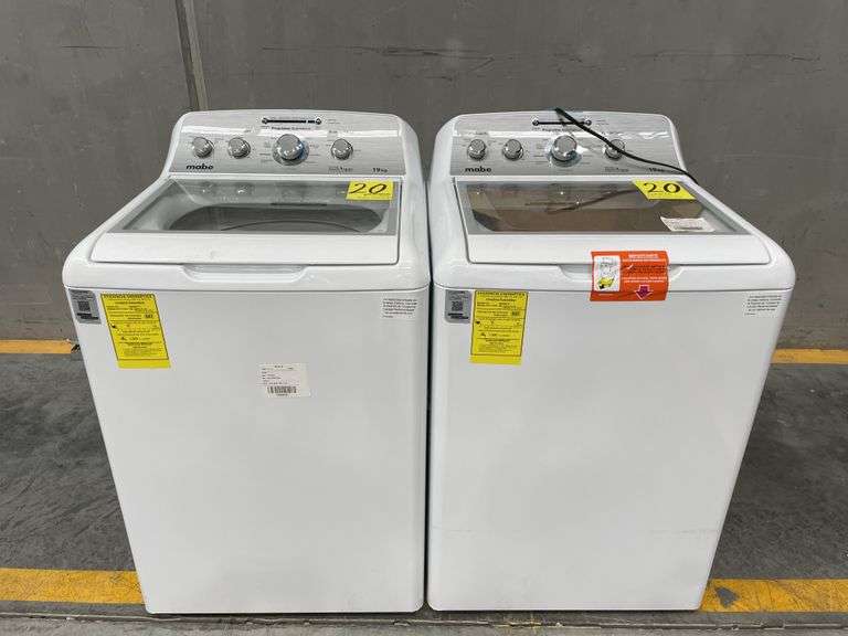 Lote de 2 lavadoras, Contiene: 1 lavadora de 19 KG Marca MABE, Modelo LMA79114VBAK0, Serie 2508S4356