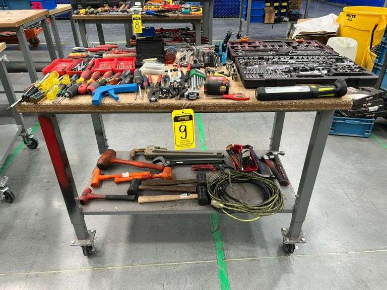 Lot of tools, Contains: Set of sockets of various sizes, screwdrivers, drill bit cases, hammers, pre
