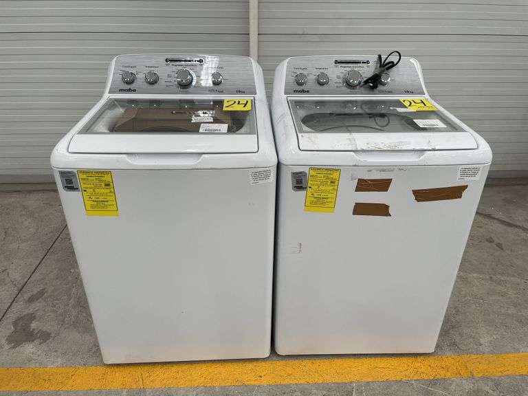 Lote de 2 lavadoras, Contiene: 1 lavadora de 19 KG Marca MABE, Modelo LMA79114VBAK0, Serie 2508S7506