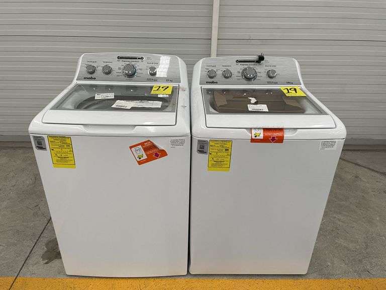 Lote de 2 lavadoras, Contiene: 1 lavadora de 19 KG Marca MABE, Modelo LMA7911AVBAK0, Serie 2510S9199