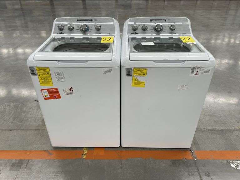 Lote de 2 lavadoras, contiene: 1 Lavadora de 19KG Marca MABE, Modelo LMA79114VBAK00, Serie S65557, C