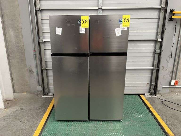 Lote de 2 refrigeradores, contiene: 1 Refrigerador Marca MIDEA, Modelo MDRT280WINDX, Serie 310056, C