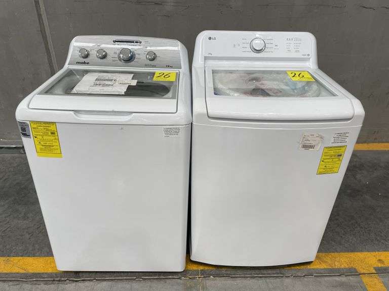 Lote de 2 lavadoras, Contiene: 1 lavadora de 19 KG Marca MABE, Modelo LMA79114VBAK0, Serie 2508S6549