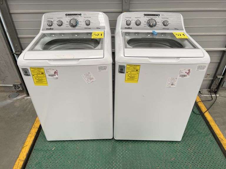 Lote de 2 lavadoras, contiene: 1 Lavadora de 19KG Marca MABE, Modelo LMA79114VBAK00, Serie S43678, C